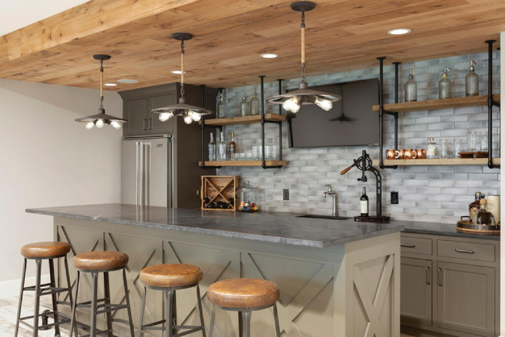 great bar for entertaining guests by konen homes