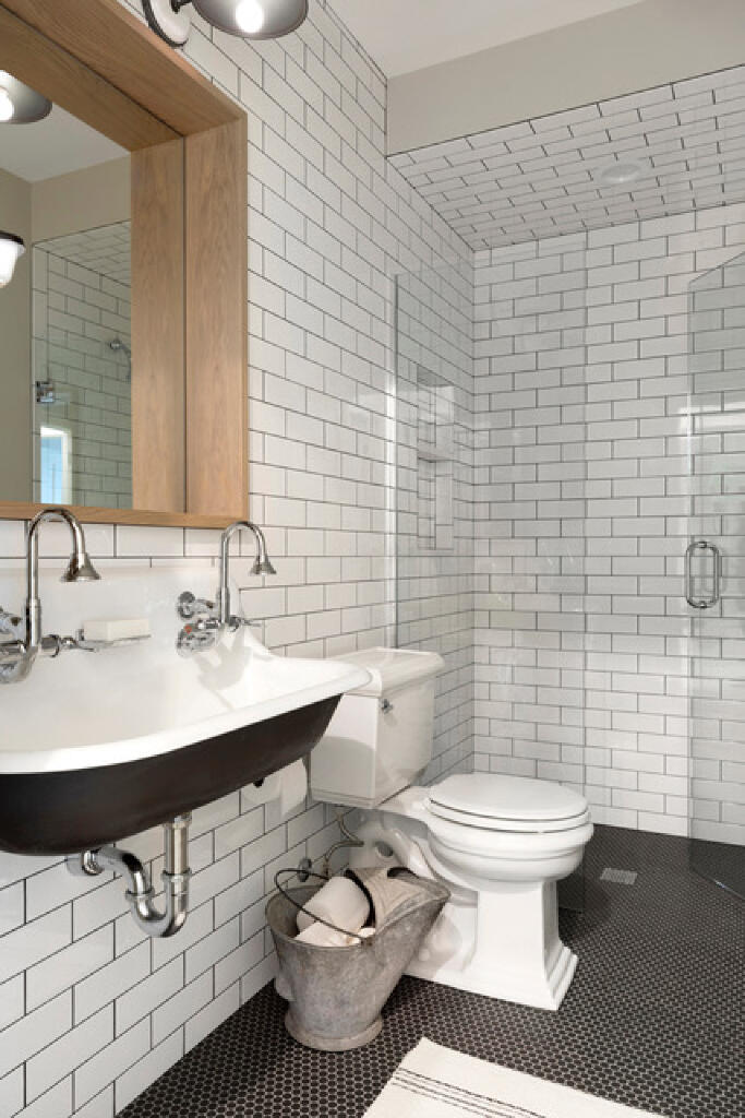 old style in modern bathroom by konen homes
